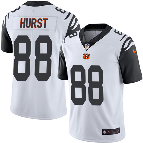 Bengals #88 Hayden Hurst White Men's Stitched Limited Rush Jersey