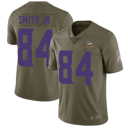 Minnesota Vikings #84 Irv Smith Jr. Olive Youth Stitched Limited 2017 Salute to Service Jersey Youth