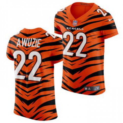 Cincinnati Bengals #22 Chidobe Awuzie Men's 2021-22 Orange City Edition Elite Jersey Men's