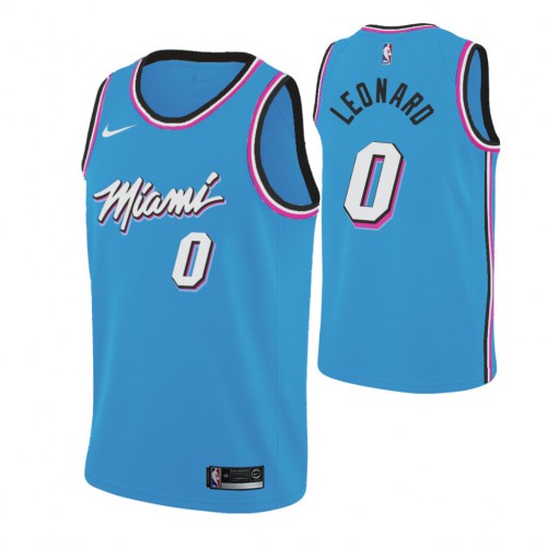 Miami Heat #0 Meyers Leonard 2019-20 Mens Blue Miami City Edition Jersey Mens