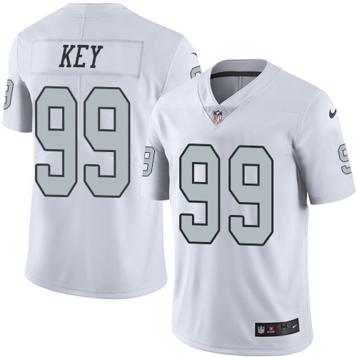 Las Vegas Raiders #99 Arden Key White Men's Stitched Limited Rush Jersey Men's