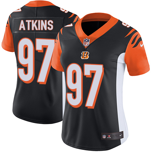 Cincinnati Bengals #97 Geno Atkins Black Team Color Women's Stitched Vapor Untouchable Limited Jersey Womens