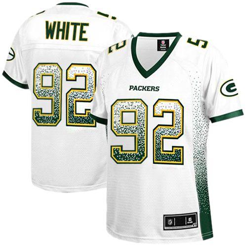 Packers #92 Reggie White White Women's Stitched Elite Drift Fashion Jersey