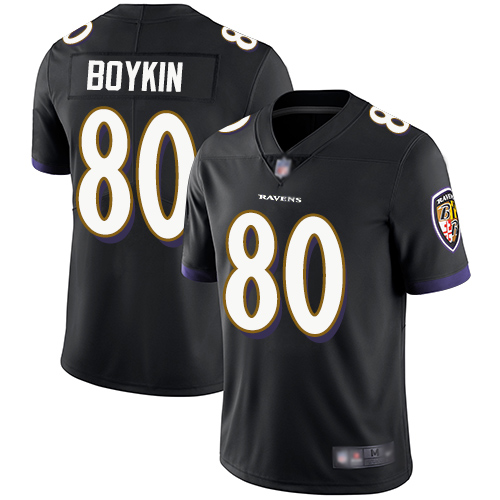 Baltimore Ravens #80 Miles Boykin Black Alternate Youth Stitched Vapor Untouchable Limited Jersey Youth