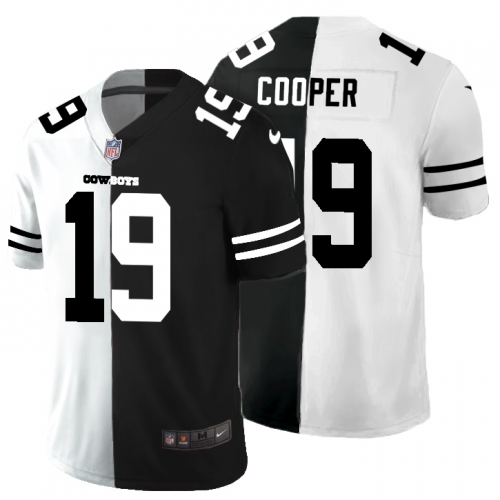 Dallas Dallas Cowboys #19 Amari Cooper Men's Black V White Peace Split Vapor Untouchable Limited Jersey Men's