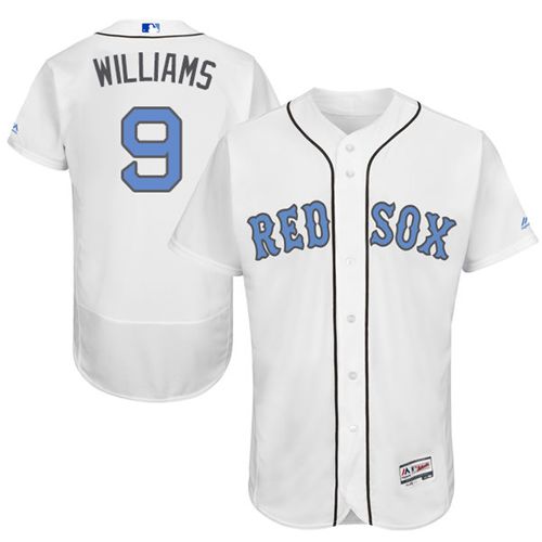 Boston Red Sox #9 Ted Williams White Flexbase Authentic Collection Father's Day Stitched Jersey Men's