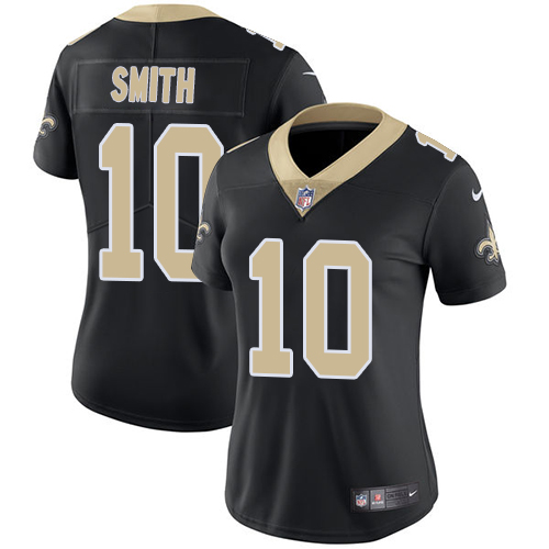 New Orleans Saints #10 Tre'Quan Smith Black Team Color Women's Stitched Vapor Untouchable Limited Jersey Womens