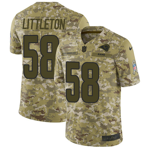 Los Angeles Rams #58 Cory Littleton Camo Men's Stitched Limited 2018 Salute To Service Jersey Men's