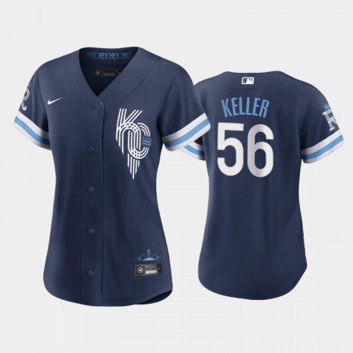 Kansas City Kansas City Royals #56 Brad Keller Women's Replica 2022 City Connect Navy Jersey Womens