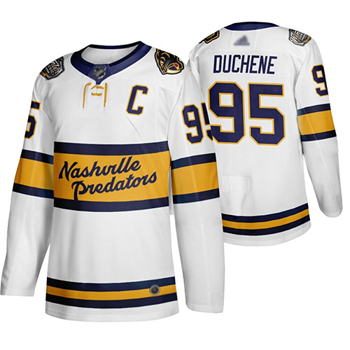 Adidas Nashville Predators #95 Matt Duchene White Authentic 2020 Winter Classic Stitched Jersey Men's