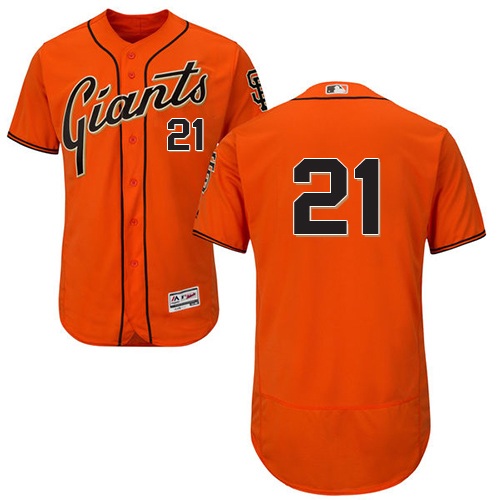 San Francisco Giants #21 Deion Sanders Orange Flexbase Authentic Collection Stitched Jersey Men's