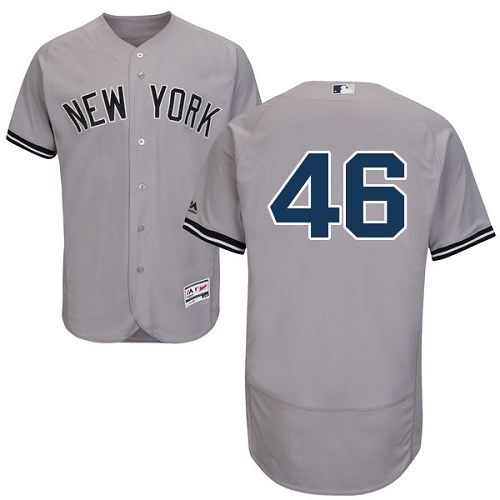 New York Yankees #46 Andy Pettitte Grey Flexbase Authentic Collection Stitched Jersey Men's