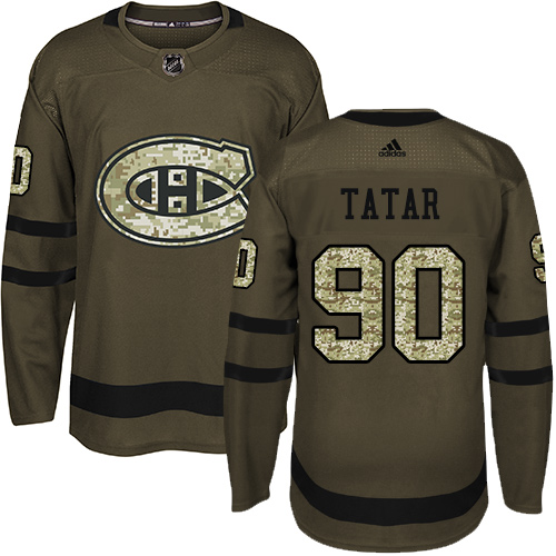 Adidas Montreal Canadiens #90 Tomas Tatar Green Salute to Service Stitched Jersey Men's