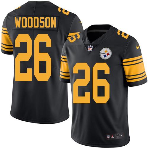 Pittsburgh Steelers #26 Rod Woodson Black Men's Stitched Limited Rush Jersey Men's