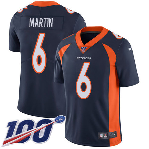 Denver Broncos #6 Sam Martin Navy Blue Alternate Men's Stitched 100th Season Vapor Untouchable Limited Jersey Men's