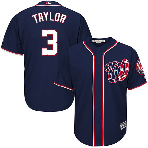 Washington Nationals #3 Michael Taylor Navy Blue Cool Base Stitched Youth Jersey Youth