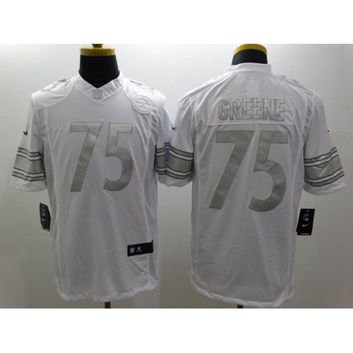 Pittsburgh Steelers #75 Joe Greene White Men's Stitched Limited Platinum Jersey Men's