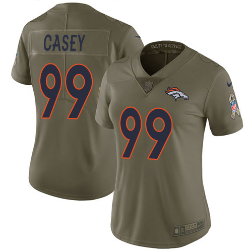 Denver Broncos #99 Jurrell Casey Olive Women's Stitched Limited 2017 Salute To Service Jersey Womens