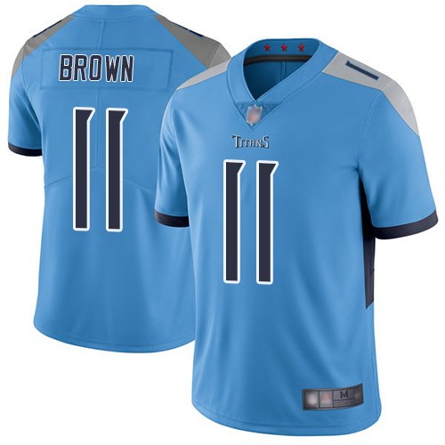 Tennessee Titans #11 A.J. Brown Light Blue Alternate Men's Stitched Vapor Untouchable Limited Jersey Men's