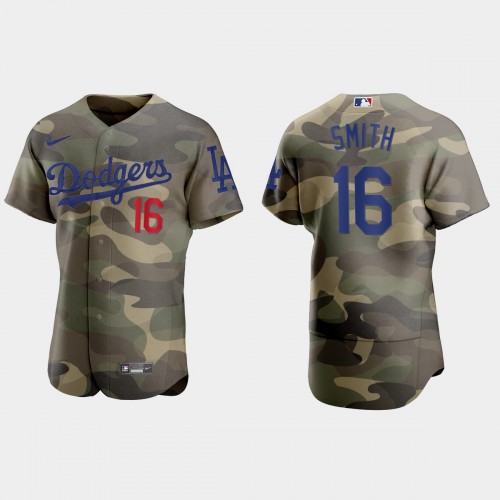 Los Angeles Los Angeles Dodgers #16 Will Smith Men's 2021 Armed Forces Day Authentic Jersey -Camo Men's