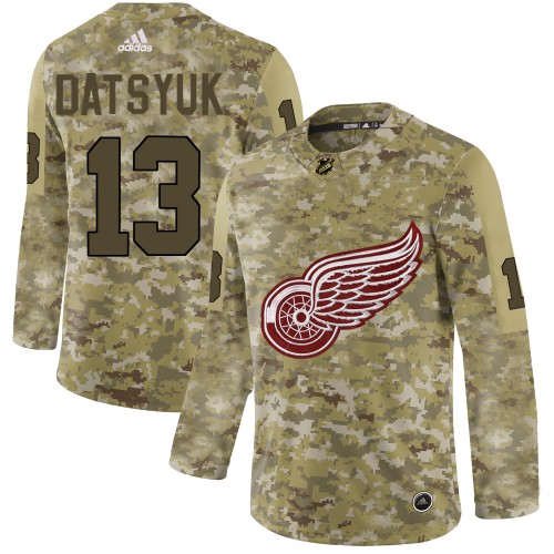 Adidas Detroit Red Wings #13 Pavel Datsyuk Camo Authentic Stitched Jersey Men's
