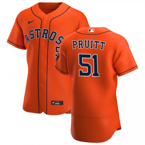 Houston Houston Astros #51 Austin Pruitt Men's Orange Alternate 2020 Authentic Team Jersey Men's