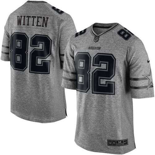 Dallas Cowboys #82 Jason Witten Gray Men's Stitched Limited Gridiron Gray Jersey Men's