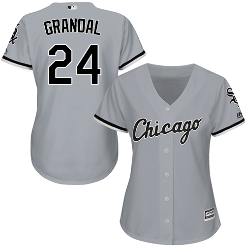 Chicago White Sox #24 Yasmani Grandal Grey Road Women's Stitched Jersey Womens
