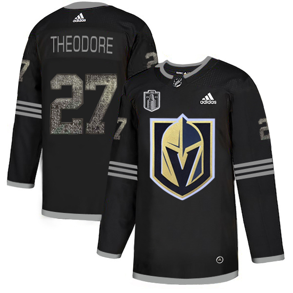Adidas Golden Knights #27 Shea Theodore Black Youth 2023 Stanley Cup Final Patch Authentic Team Logo Fashion Stitched Jersey