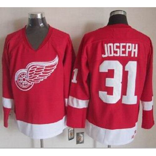 Detroit Red Wings #31 Curtis Joseph Red CCM Throwback Stitched Jersey Men's