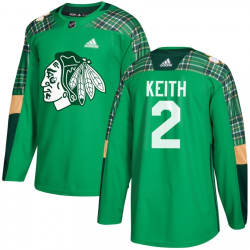 Adidas Chicago Blackhawks #2 Duncan Keith adidas Green St. Patrick's Day Authentic Practice Stitched Jersey Men's