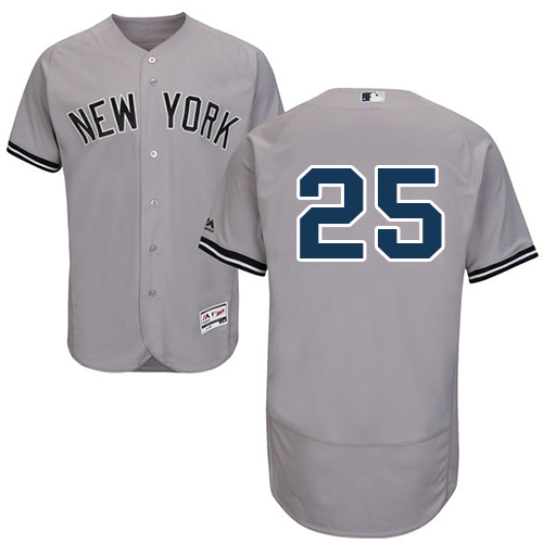 New York Yankees #25 Gleyber Torres Grey Flexbase Authentic Collection Stitched Jersey Men's