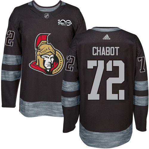 Adidas Ottawa Senators #72 Thomas Chabot Black 1917-2017 100th Anniversary Stitched Jersey Men's