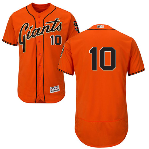 San Francisco Giants #10 Evan Longoria Orange Flexbase Authentic Collection Stitched Jersey Men's