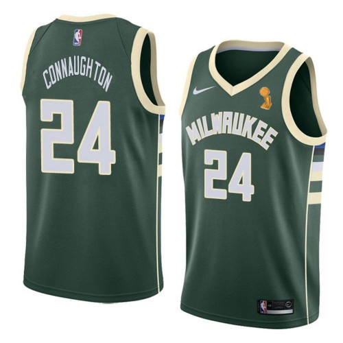 Milwaukee Bucks #24 Pat Connaughton Youth 2021 Finals Champions Swingman Icon Edition Jersey Green Youth