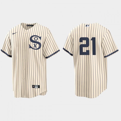 Chicago Chicago White Sox #21 Zack Collins Men's White 2021 Field of Dreams Game Jersey Men's