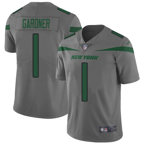 Jets #1 Ahmad Sauce Gardner Gray Youth Stitched Limited Inverted Legend Jersey