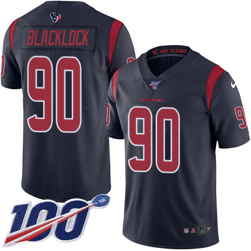 Houston Texans #90 Ross Blacklock Navy Blue Men's Stitched Limited Rush 100th Season Jersey Men's