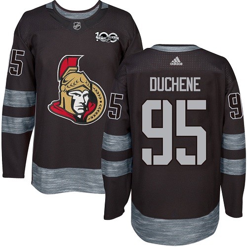 Adidas Ottawa Senators #95 Matt Duchene Black 1917-2017 100th Anniversary Stitched Jersey Men's