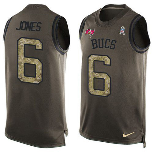 Buccaneers #6 Julio Jones Green Men's Stitched Limited Salute To Service Tank Top Jersey