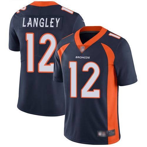 Denver Broncos #12 Brendan Langley Navy Blue Alternate Men's Stitched Vapor Untouchable Limited Jersey Men's