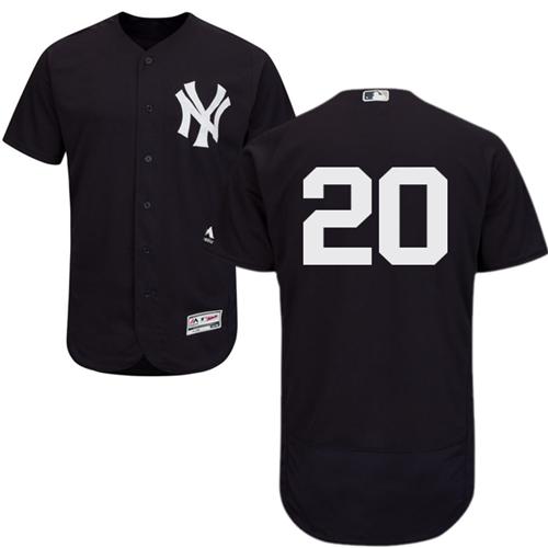 New York Yankees #20 Jorge Posada Navy Blue Flexbase Authentic Collection Stitched Jersey Men's