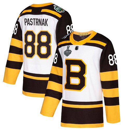 Adidas Boston Bruins #88 David Pastrnak White Authentic 2019 Winter Classic Stanley Cup Final Bound Youth Stitched Jersey Youth
