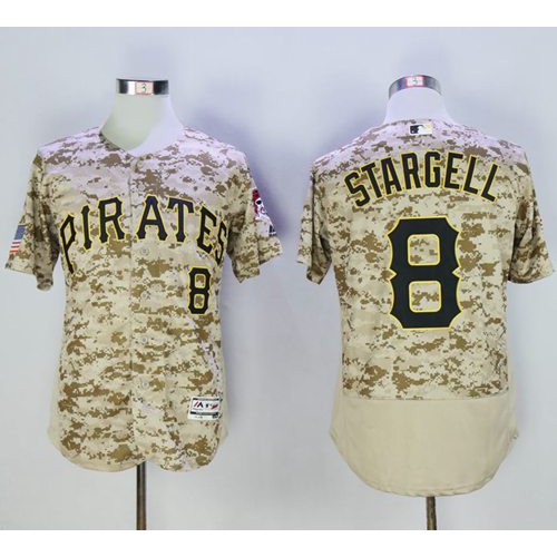 Pittsburgh Pirates #8 Willie Stargell Camo Flexbase Authentic Collection Stitched Jersey Men's