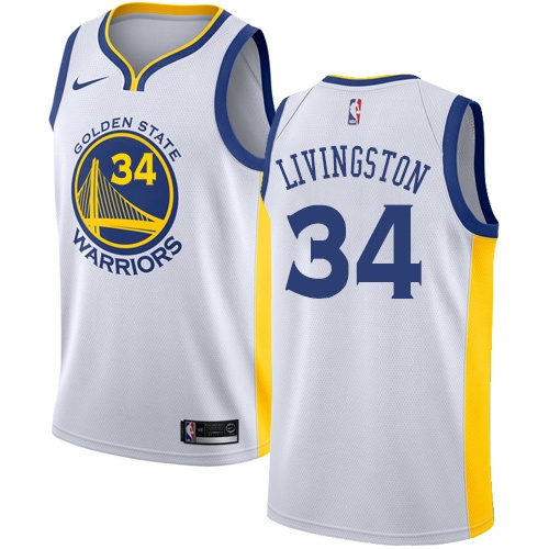 Golden State Warriors #34 Shaun Livingston White Swingman Association Edition Jersey Mens