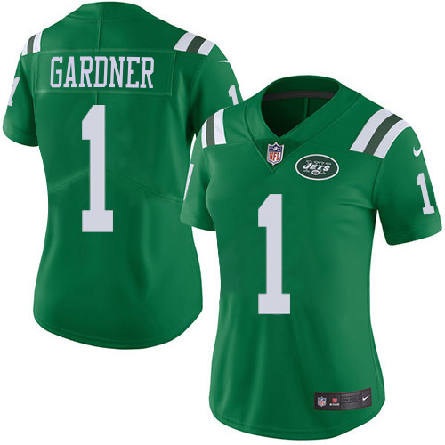 Jets #1 Ahmad Sauce Gardner Green Women's Stitched Limited Rush Jersey