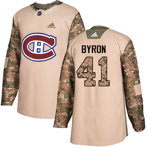 Adidas Montreal Canadiens #41 Paul Byron Camo Authentic 2017 Veterans Day Stitched Jersey Men's