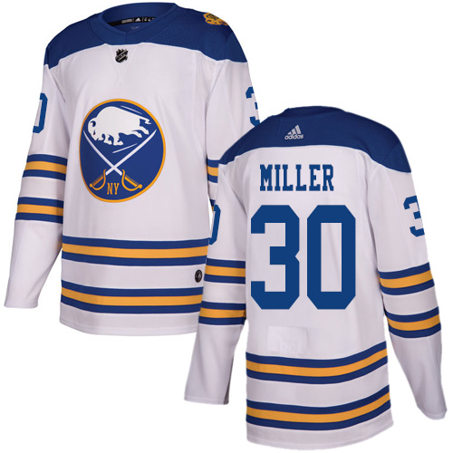 Adidas Buffalo Sabres #30 Ryan Miller White Authentic 2018 Winter Classic Stitched Jersey Men's