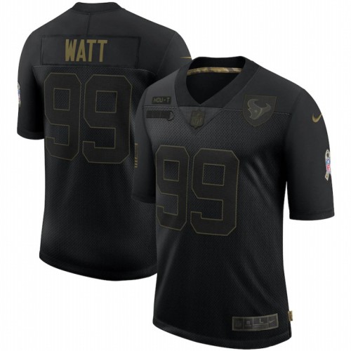 Houston Houston Texans #99 J.J. Watt 2020 Salute To Service Limited Jersey Black Men's