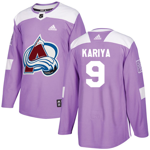 Adidas Colorado Avalanche #9 Paul Kariya Purple Authentic Fights Cancer Stitched Jersey Men's